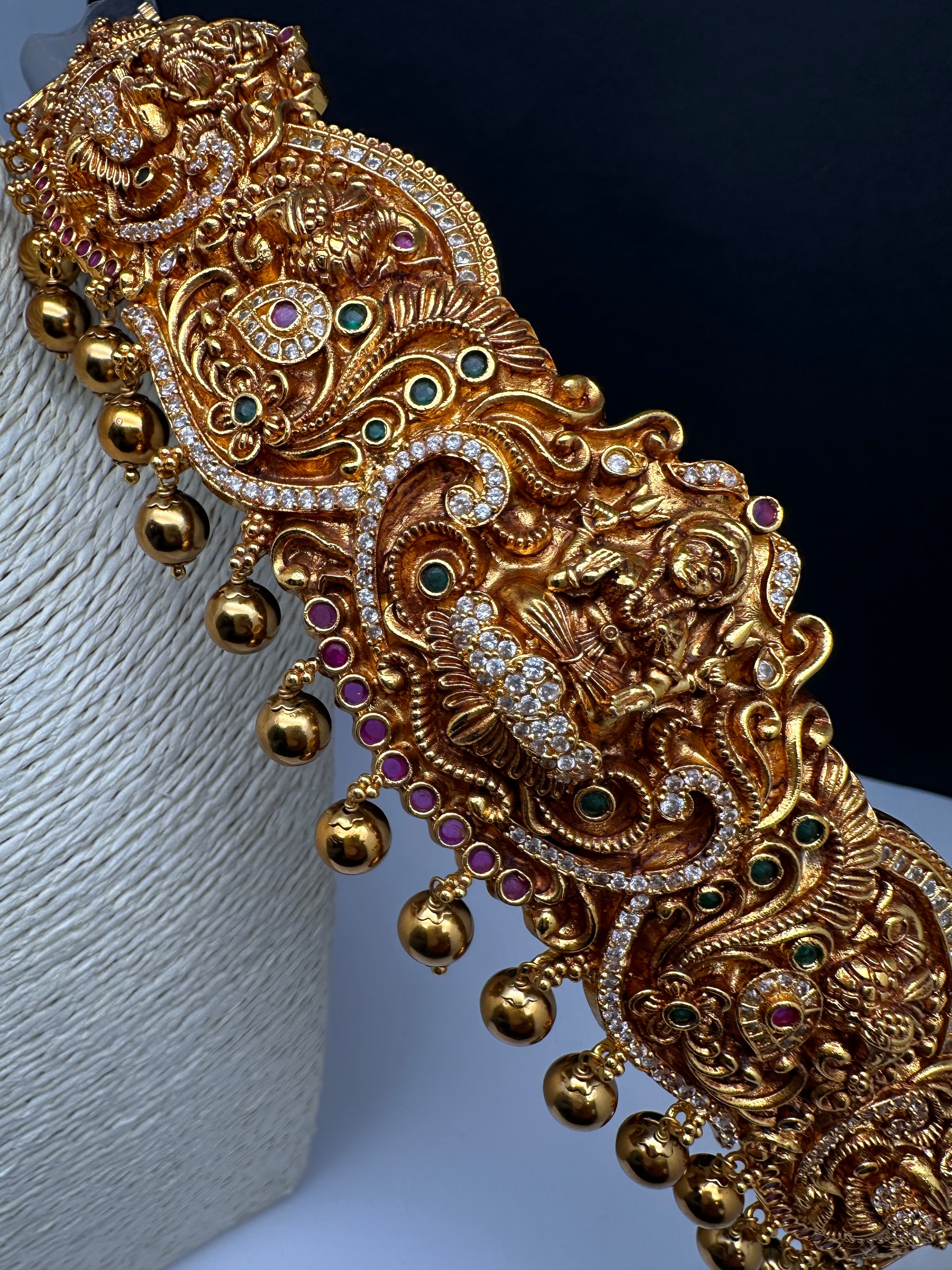 Goddess Lakshmi Matte Hip Kids Belt Vaddanam Kamarbandh - 