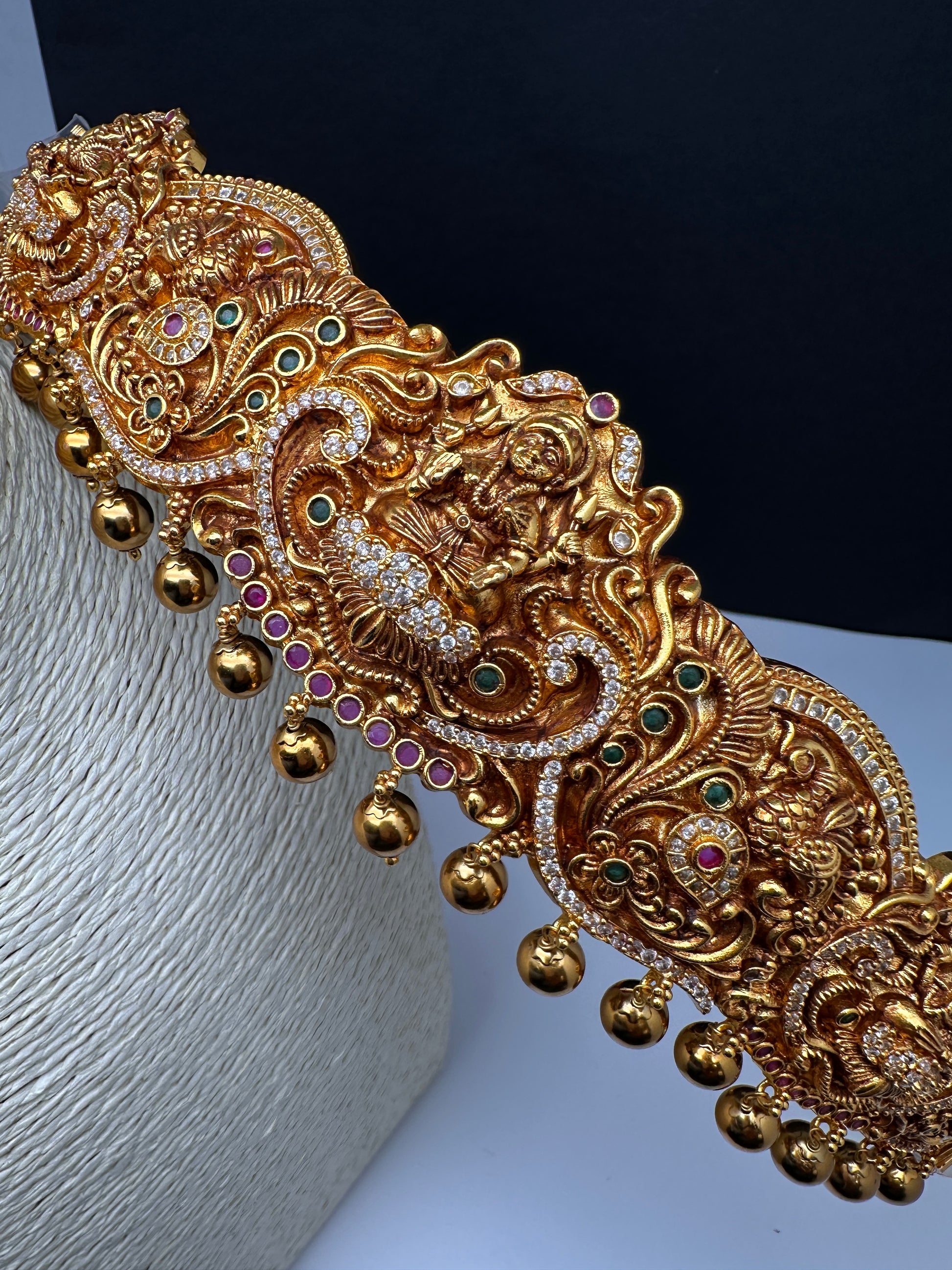 Goddess Lakshmi Matte Hip Kids Belt Vaddanam Kamarbandh - 