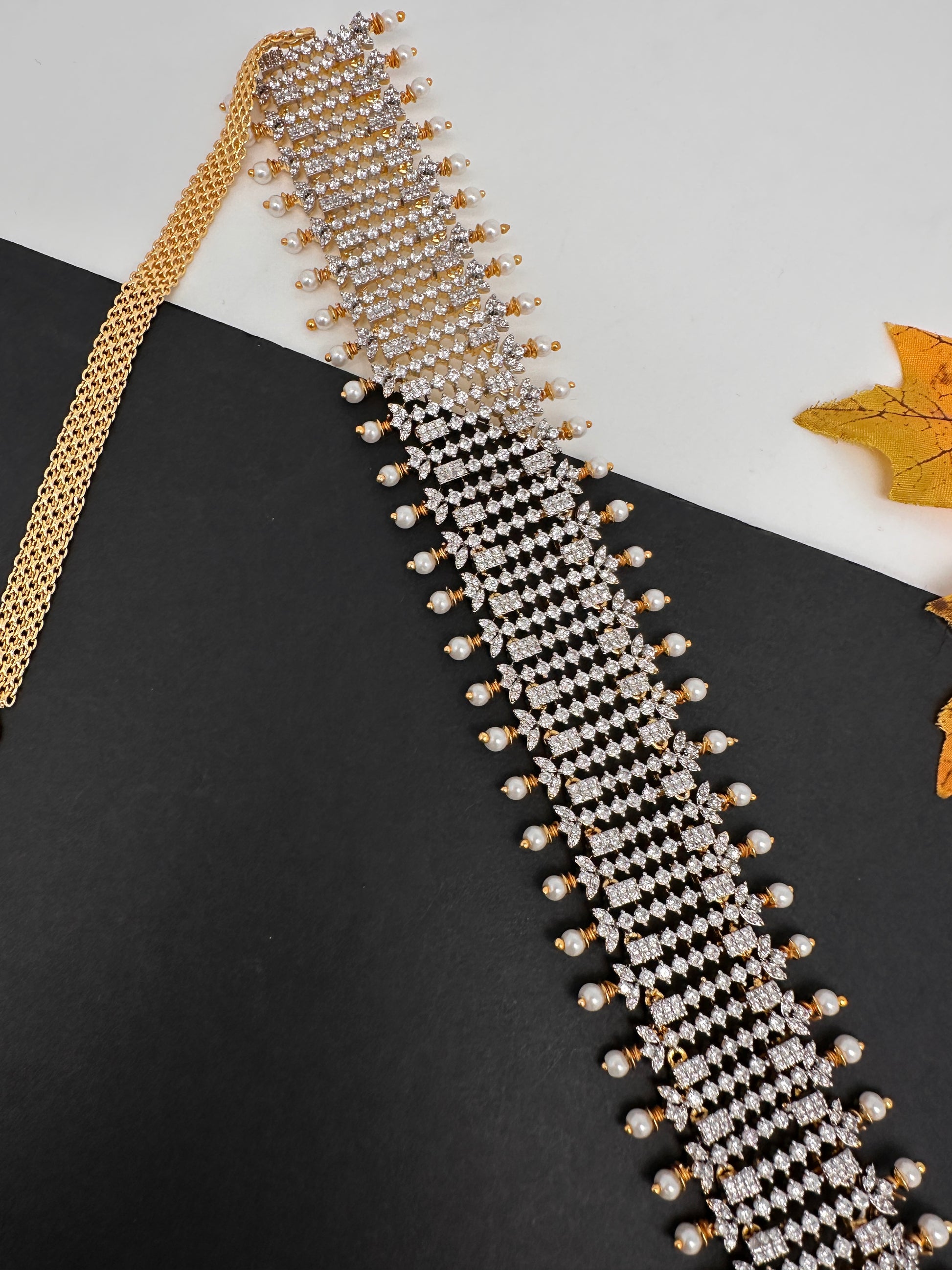 Diamond Finish Hip Chain Belt - 