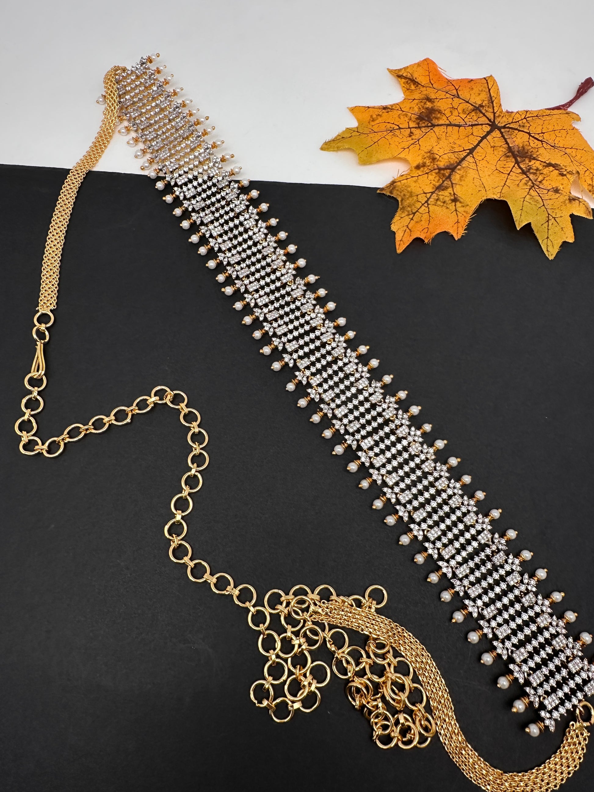 Diamond Finish Hip Chain Belt - 