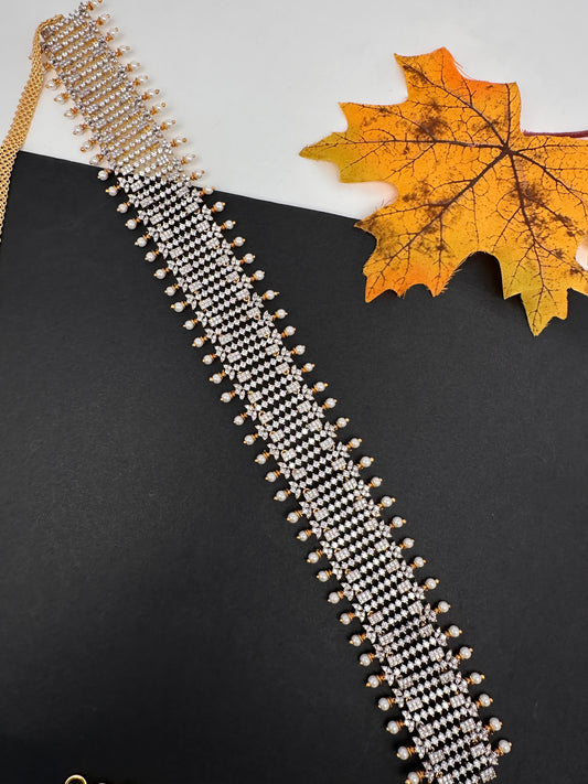 Diamond Finish Hip Chain Belt - 