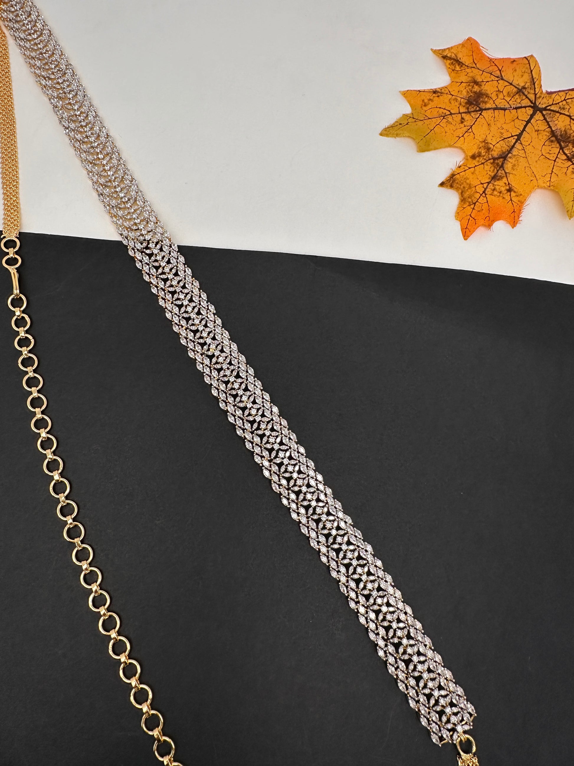 Diamond Finish Hip Chain Belt - 