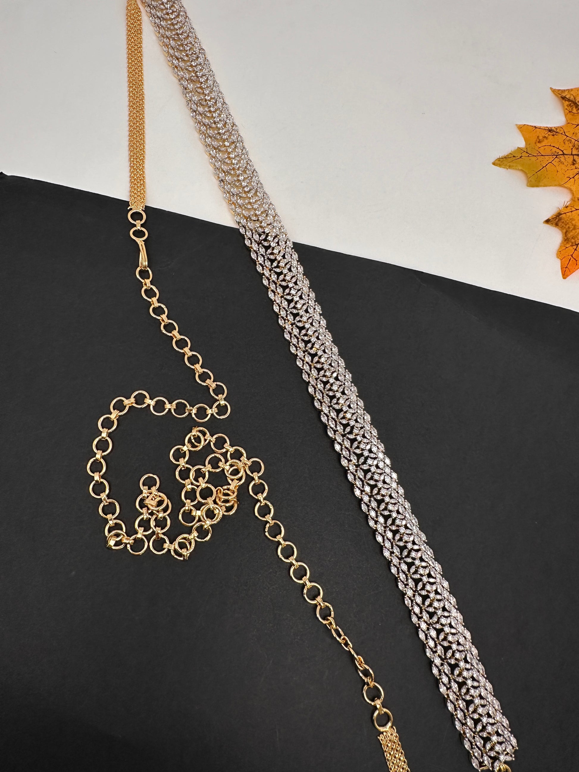 Diamond Finish Hip Chain Belt - 