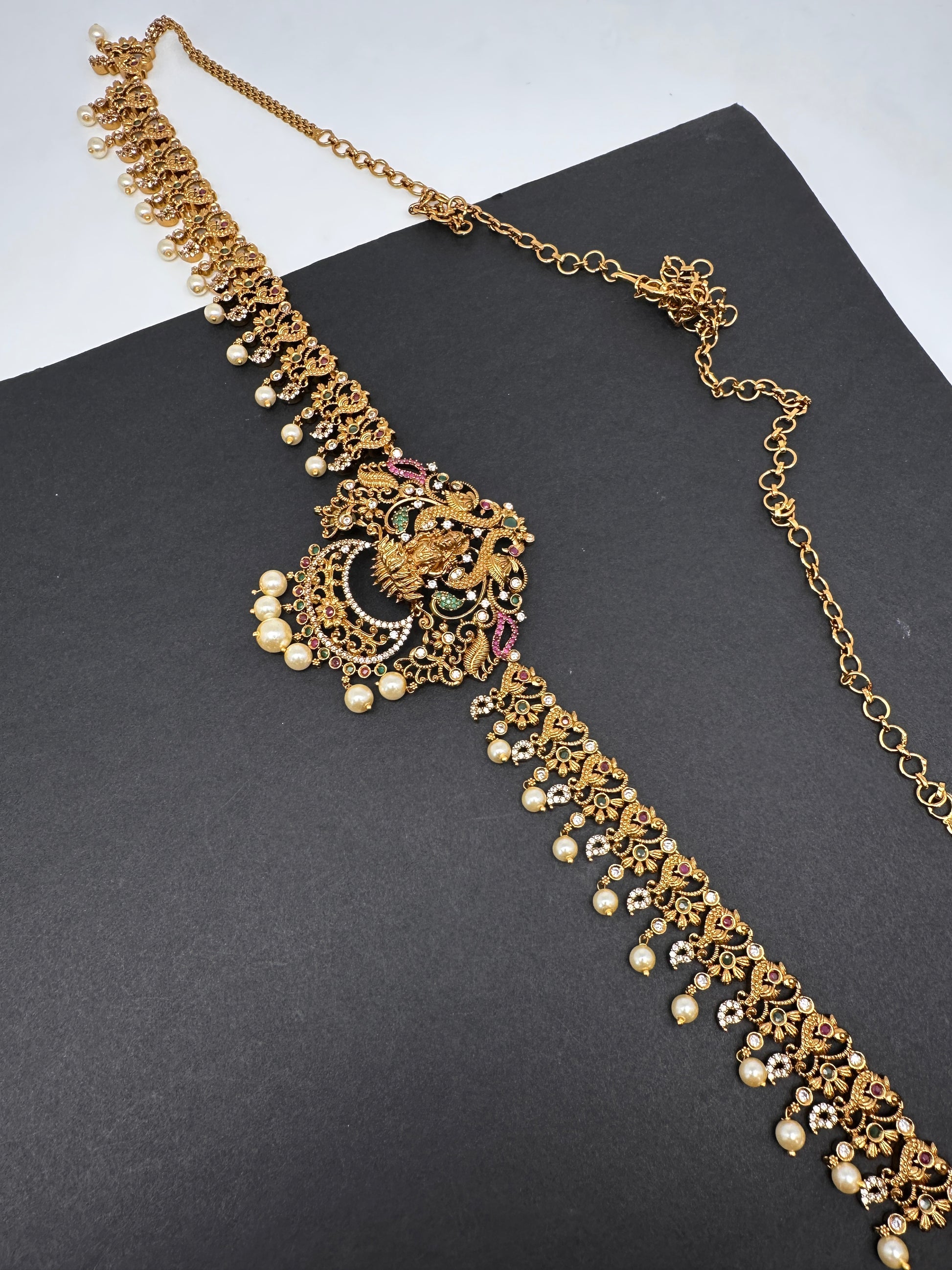 Sleek Goddess Lakshmi Matte Hip Chain Belt - 