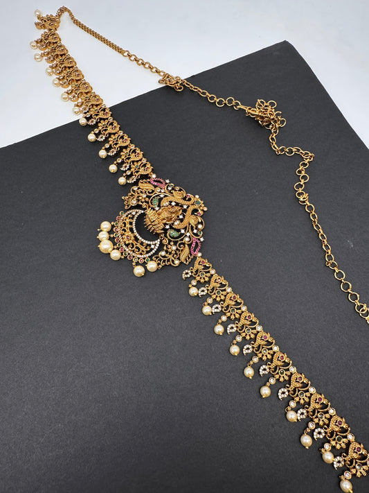 Sleek Goddess Lakshmi Matte Hip Chain Belt - 