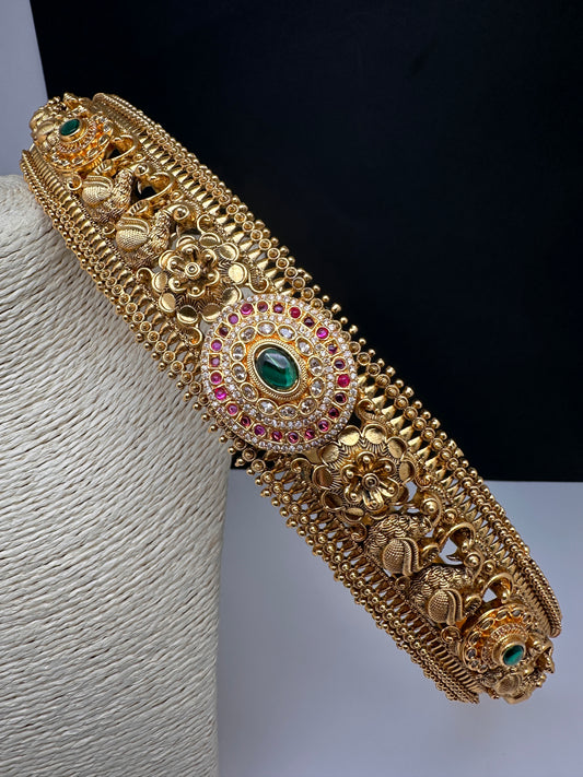 Kemp Peacock Matte Hip Belt Vaddanam Kamarbandh - 