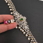 AD Diamond Changeable Color Stone Pearls Hip Chain Kamarbandh - 
