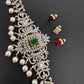 AD Diamond Changeable Color Stone Pearls Hip Chain Kamarbandh - 