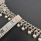 AD Diamond Changeable Color Stone Pearls Hip Chain Kamarbandh - 