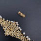 AD Diamond Changeable Color Stone Pearls Hip Chain Kamarbandh - 