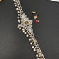 AD Diamond Changeable Color Stone Pearls Hip Chain Kamarbandh - 