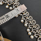 AD Diamond Changeable Color Stone Pearls Hip Chain Kamarbandh - 