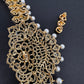 AD Diamond Changeable Color Stone Pearls Hip Chain Kamarbandh - 