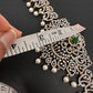 AD Diamond Changeable Color Stone Pearls Hip Chain Kamarbandh - 