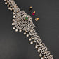 AD Diamond Changeable Color Stone Pearls Hip Chain Kamarbandh - 