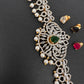 Sleek AD Diamond Changeable Color Stone Pearls Hip Chain Kamarbandh - 