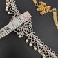 Sleek AD Diamond Changeable Color Stone Pearls Hip Chain Kamarbandh - 