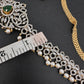 Sleek AD Diamond Changeable Color Stone Pearls Hip Chain Kamarbandh - 