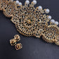 AD Diamond Changeable Color Stone Pearls Hip Chain Kamarbandh - 