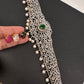 AD Diamond Changeable Color Stone Pearls Hip Chain Kamarbandh - 