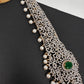 AD Diamond Changeable Color Stone Pearls Hip Chain Kamarbandh - 
