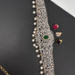AD Diamond Changeable Color Stone Pearls Hip Chain Kamarbandh - 