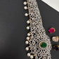 AD Diamond Changeable Color Stone Pearls Hip Chain Kamarbandh - 
