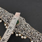 AD Diamond Changeable Color Stone Pearls Hip Chain Kamarbandh - 