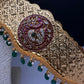 Kemp Peacock Pendent Self Design Kamarband Hip Belt - 