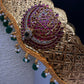 Kemp Peacock Pendent Self Design Kamarband Hip Belt - 