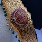 Kemp Peacock Pendent Self Design Kamarband Hip Belt - 