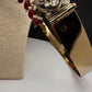 CZ Elephant Pattern Victorian Kamarband Hip Belt with Red Beads - 