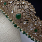 CZ Victorian Kamarband Hip Belt with Green Beads - 