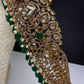 CZ Victorian Kamarband Hip Belt with Green Beads - 