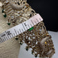 CZ Victorian Kamarband Hip Belt with Green Beads - 