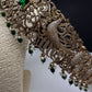 CZ Victorian Kamarband Hip Belt with Green Beads - 