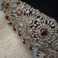 Peacock CZ Victorian Red Hip Belt Beads and Pearls - 