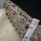 Peacock CZ Victorian Red Hip Belt Beads and Pearls - 