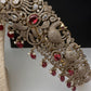 Peacock CZ Victorian Red Hip Belt Beads and Pearls - 