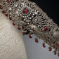 Peacock CZ Victorian Red Hip Belt Beads and Pearls - 