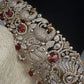 Peacock CZ Victorian Red Hip Belt Beads and Pearls - 