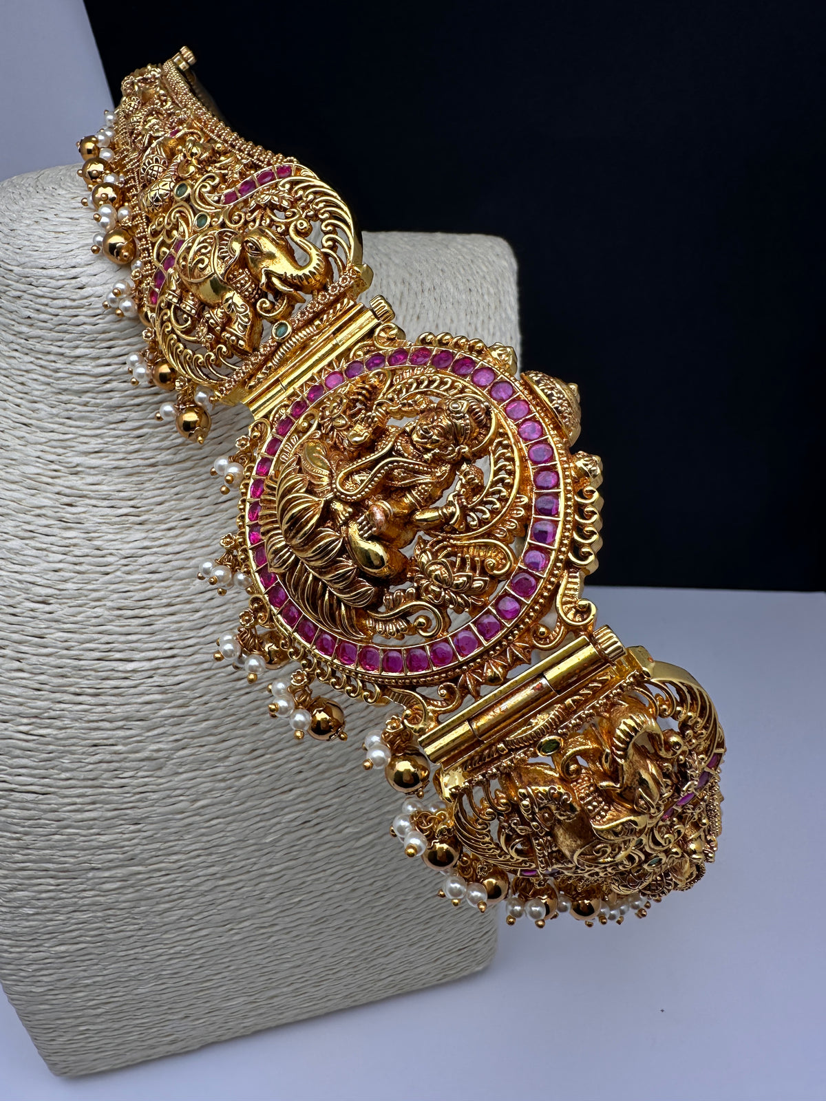 Nakshi Kemp Goddess Lakshmi Self Design Kamarband Hip Belt | CB000675