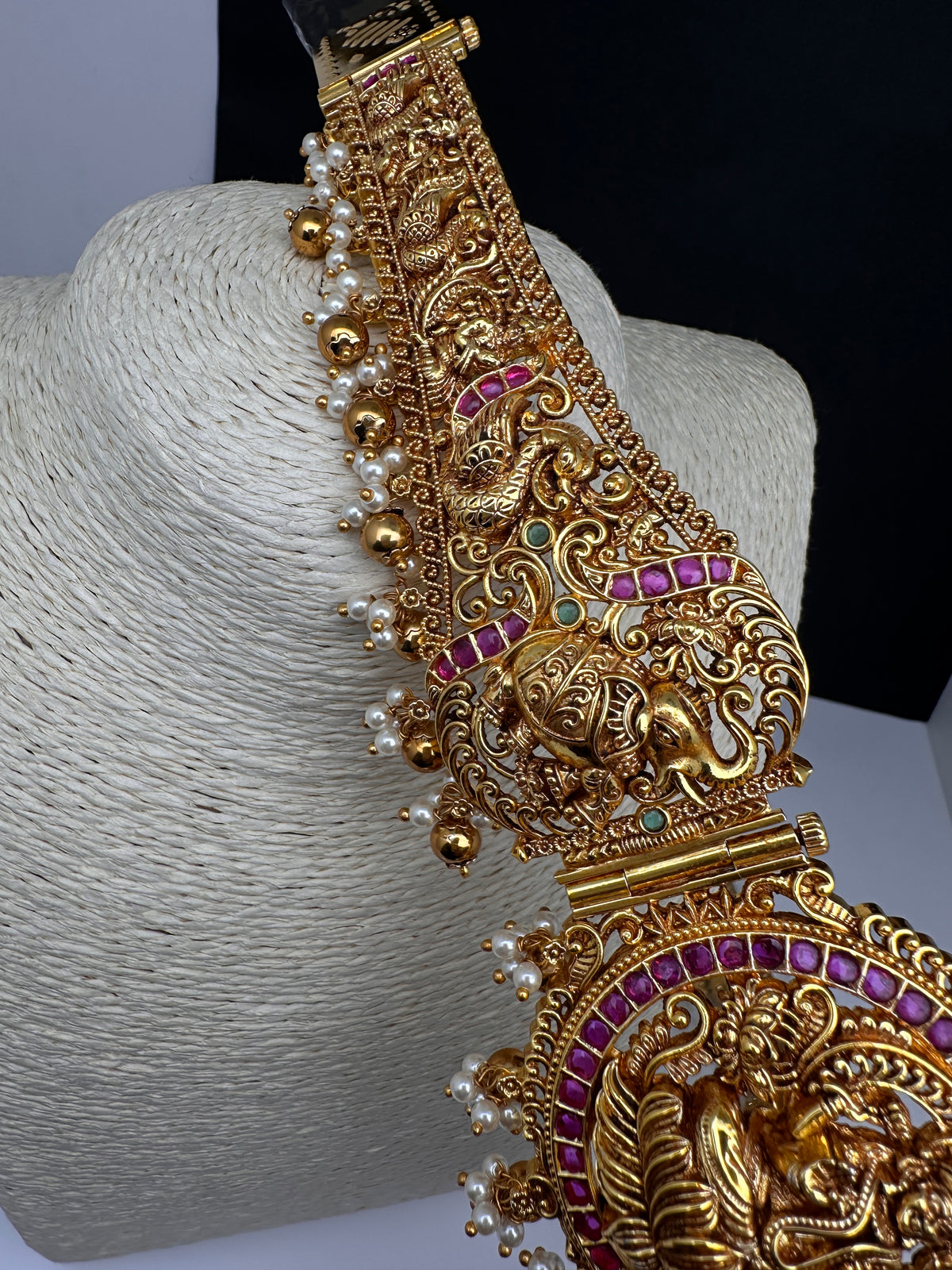 Nakshi Kemp Goddess Lakshmi Self Design Kamarband Hip Belt | CB000675
