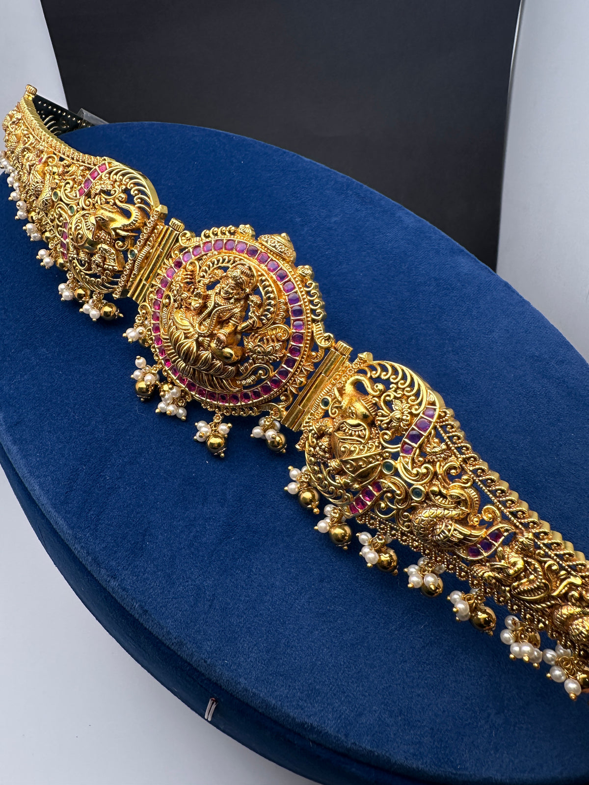 Nakshi Kemp Goddess Lakshmi Self Design Kamarband Hip Belt | CB000675
