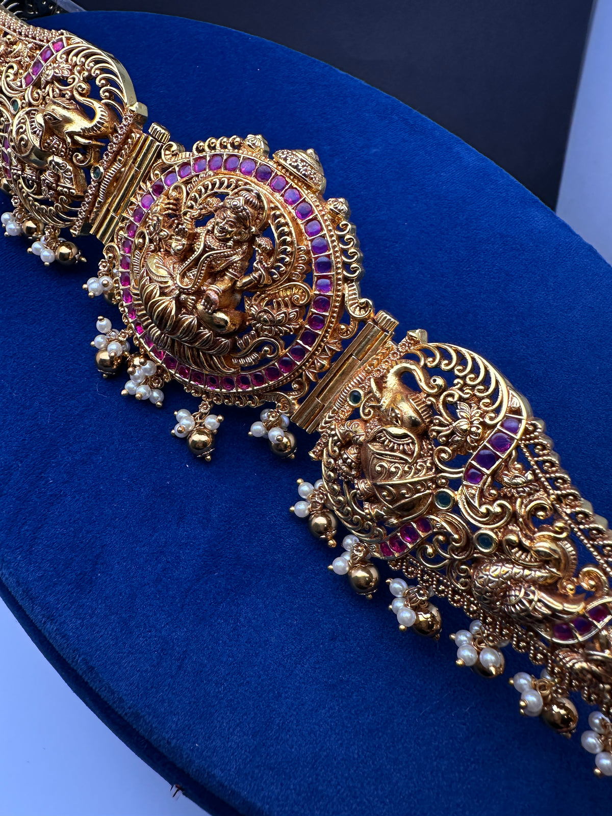 Nakshi Kemp Goddess Lakshmi Self Design Kamarband Hip Belt | CB000675