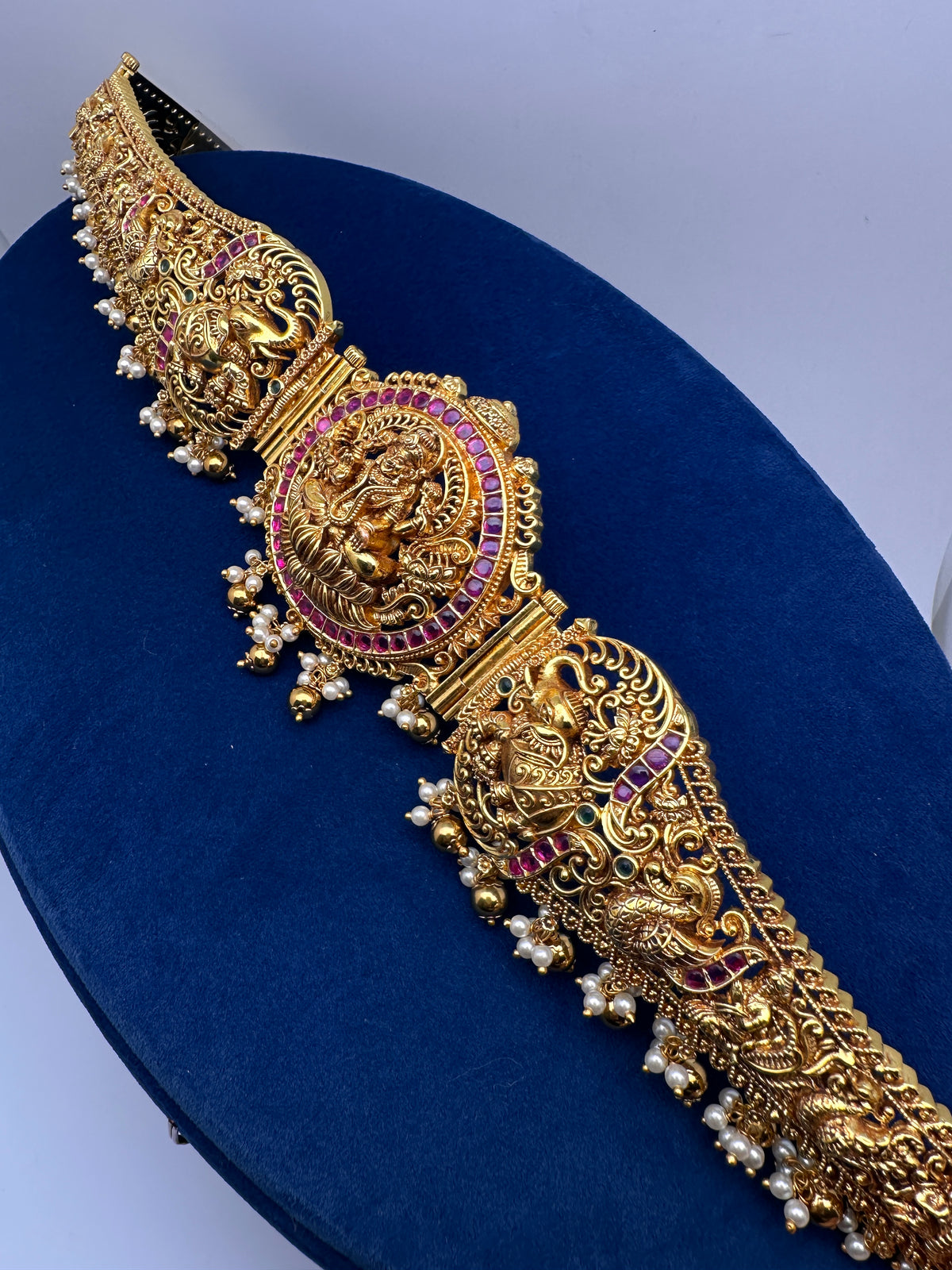 Nakshi Kemp Goddess Lakshmi Self Design Kamarband Hip Belt | CB000675