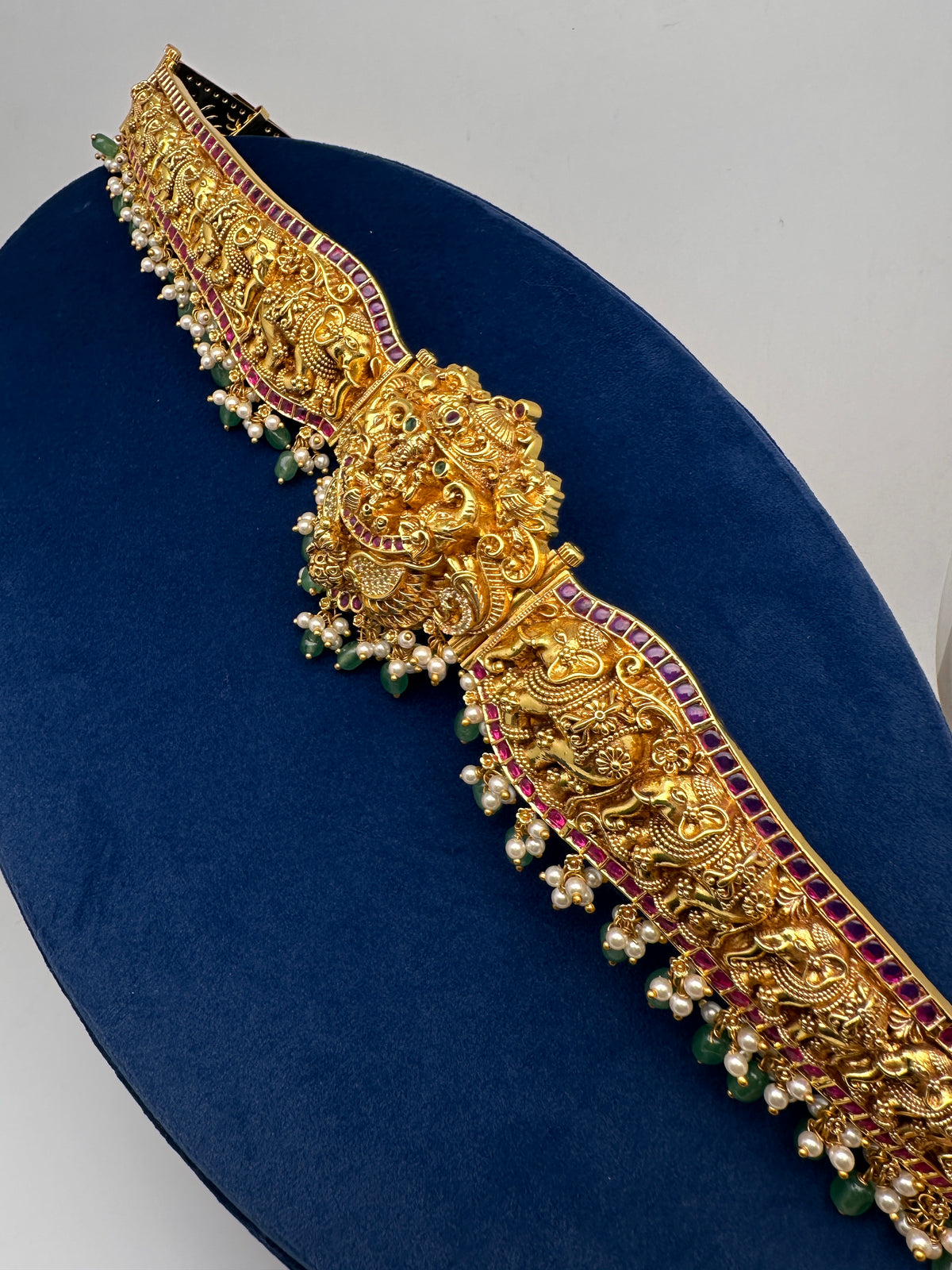 Nakshi Kemp Goddess Lakshmi Elephant Self Design Kamarband Hip Belt | CB000676
