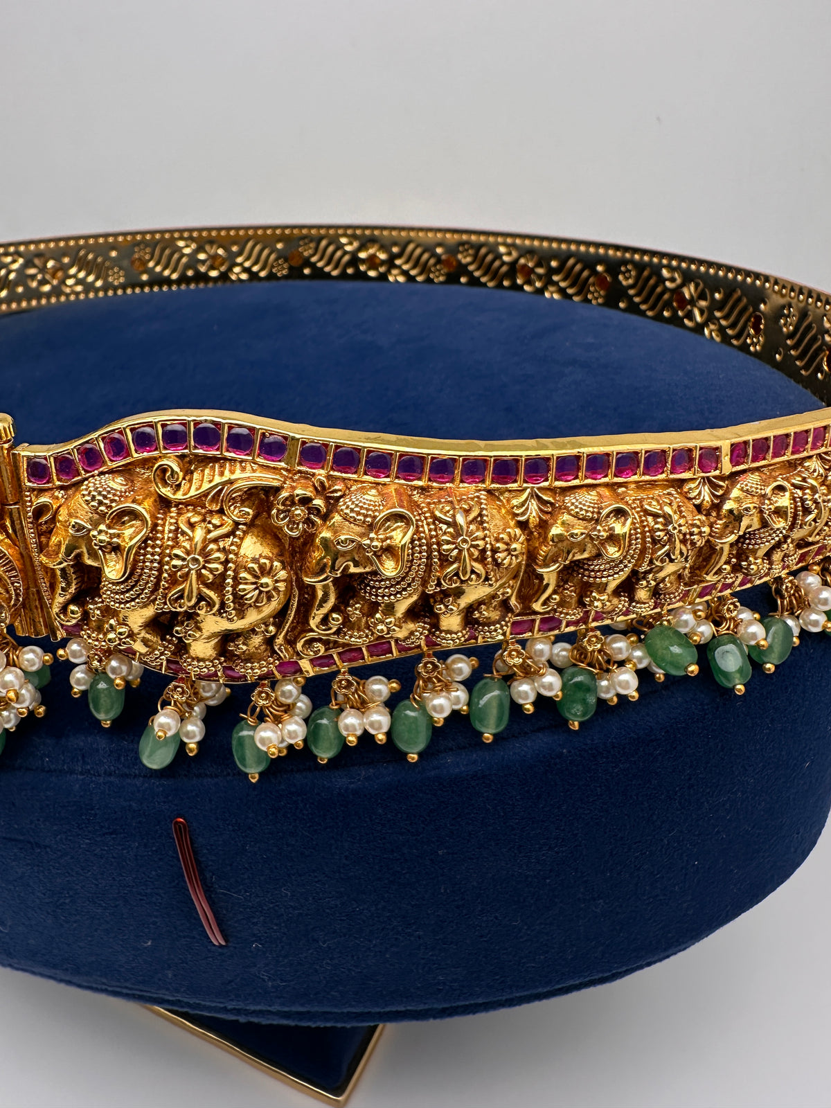 Nakshi Kemp Goddess Lakshmi Elephant Self Design Kamarband Hip Belt | CB000676
