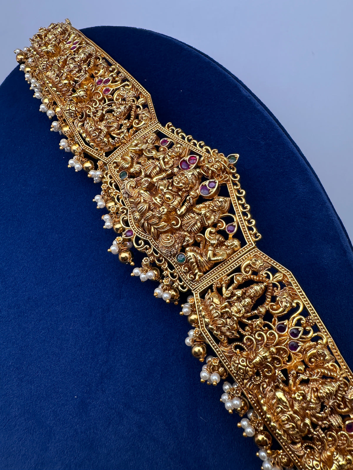 Nakshi Kemp Goddess Lakshmi Flexible Self Design Kamarband Hip Belt | CB000677