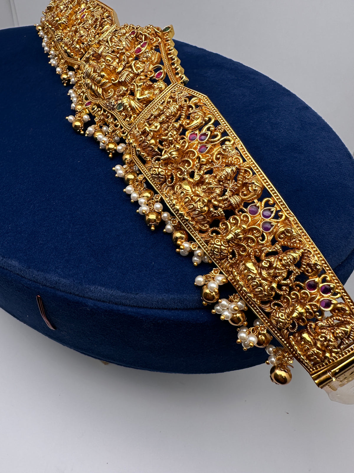 Nakshi Kemp Goddess Lakshmi Flexible Self Design Kamarband Hip Belt | CB000677